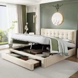 stilvora Polsterbett 160 x 200 cm Beige