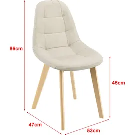 [en.casa] Esszimmerstuhl Kopparberg Stoffbezug Buche beige 6er Set