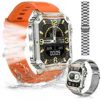 BRAIDOL Smartwatch,Fitness Tracker uhr für Damen Herren mit Telefonfunktion Smartwatch (4.9 cm/1.91'' Voll-Touch-Farbdisplay Zoll) Fitness Uhr mit 8 Arten von Lichteffekten zur Auswahl,2 Austauschbare Armbänder(Silikon und Stahlband Uhrenarmbänder), IP67 Wasserdicht Gesundheits-Smartwatches mit Blutsauerstoff, Blutdruckmessung,Herzfrequenz, Frauengesundheit,Atemtraining usw silberfarben