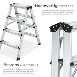 Tectake Doppelseitige Trittleiter 4 Stufen