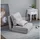 Homcom Schlafsessel 2-in-1 Leinen 60 x 56 x 80 cm Grau mit Kissen
