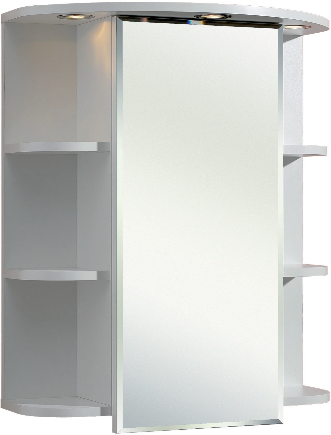 Badezimmerspiegelschrank SAPHIR "Quickset 335 Badschrank, 1 Spiegeltüren, Einlegeböden, 60 cm breit" Schränke Gr. B/H/T: 60 cm x 70 cm x 20 cm, LED Strahler im Kranz, 1 St., weiß Bad-Spiegelschränke