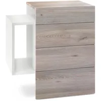 Vladon Nachttisch, Silbereichen, Holzwerkstoff, 60x63x36 cm, Schlafzimmer, Nachttische