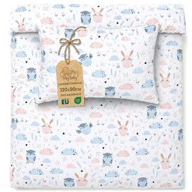 Totsy Baby Kinderbettwäsche Baby Bettwäsche 90x120 cm aus Baumwolle - Kinder Set von Duvet Cover 90 x 120 und Kissenbezug 40x60 cm Junge und mädchen babybettwäsche bettbezug für Kleinkind Oeko-Tex