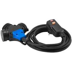 HEDI Verlängerungsleitung mit Personenschutz-Winkelstecker, Neopren-Gummi, schwarz mit 3-fach Schutz - VK5HKI
