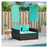 vidaXL Doppelte Sonnenliege 110 x 110 x 187 cm Schwarz