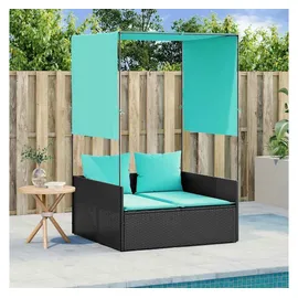 vidaXL Doppelte Sonnenliege 110 x 110 x 187 cm Schwarz