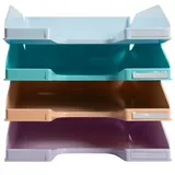 Exacompta Set mit 4 Briefablagen COMBO MIDI, Aquarel - sortiert