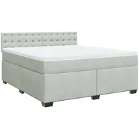 VidaXL Boxspringbett mit Matratze Hellgrau 180x200 cm Samt