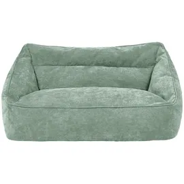 I.C.O.N. Icon Sitzsack Sofa, Salbeigrün, Flauschiger Chenille Stoff, 2 Sitzer Sofa für Erwachsene, Riesensitzsack mit Füllung, Bequemer Sessel, Lounge, Wohnzimmer, Deko Wohnzimmer