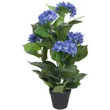 vidaXL Künstliche Hortensie mit Topf 60 cm Blau