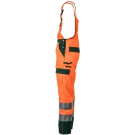 Planam Warnschutz Latzhose orange/grün