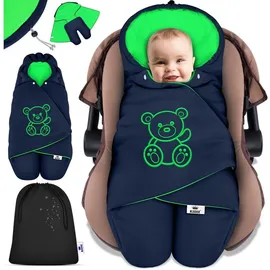Kidiz KIDIZ® Baby Einschlagdecke Babyschale Winter Herbst Babydecke mit Kapuze & Tasche Universal Fußsack kompatibel mit Maxi-Cosi, Römer, Buggy, Kinderwagen & Autositz isolierend gegen Wind, Nässe & Kälte