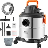 Vevor Nass Trockensauger Staubsauger Industriesauger 20L 6PS mit effizienter Saug- und Gebläseleistung, Düse, tragbarer Werkstattsauger mit Aufsätzen,