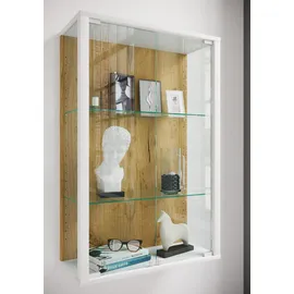 VCM Wandvitrine Glas Udina M 60 x 25 x 80 cm Weiß