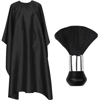 MUSEDAY 2 Stücke Friseurumhang Haarschneideumhang Frisierumhang Färbeumhang Haar Salon Cape Erwachsene Kinder Schwarze Mit Nackenbürste Für Haarschnitt Färberei Dauerwelle - 2 Stück (1er Pack)