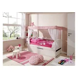 Mini Kiefer weiß inkl. 4 Schubkästen stern-rosa