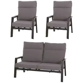 Siena Garden Valencia Loungeset 3-tlg. anthrazit/schwarz