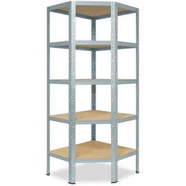 shelfplaza HOME 200x70x45 cm Eckregal in verzinkt mit 5 Böden und 175 kg Traglast pro Boden