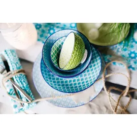 CreaTable 4er-Set CreaTable Müslischale Mediterran 440 ml Steinzeug Blau, Grün Petrol