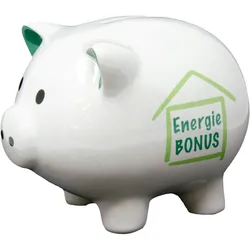 Goldbach Charmantes Sparschwein aus Dolomit mit Energiebonus Aufdruck