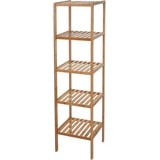 Mendler Badregal HWC-B18, Badezimmer Badschrank Standregal, Bambus - 140x34x33cm