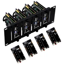 GeeekPi 10 Zoll 2U Rack Mount für Raspberry Pi 5, mit 4PCS PCIe auf M.2 NVMe SSD Adaptern, kompatibel mit DeskPi RackMate T1/T0/T2/T0 Plus/T1 Plus/TL1 & 10-Zoll-Serverschrank