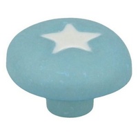 MS Beschläge Möbelknopf Möbelknopf Kinderzimmer Blauer Pilz mit Stern