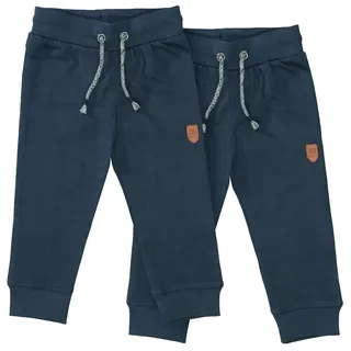 Staccato Jogginghose | Kordelzug | elastische Rippbündchen Größe 68-86 für Jungen, Gr. 74, Normalgrößen, blau (dunkelblau), Oberstoff: 100% Baumwolle., unifarben, Basic, lässig geschnitten, Hosen, Doppelpack