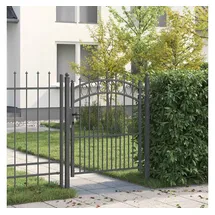 vidaXL Gartentor 125 x 100 cm Grau/Pulverbeschichteter Stahl
