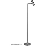 ETC Shop Stehleuchte modern Stehlampe mit verstellbarem Spot silber Wohnraum Designlampe, Lese Spot Strahler, nickel matt, LED 5 Watt 400lm