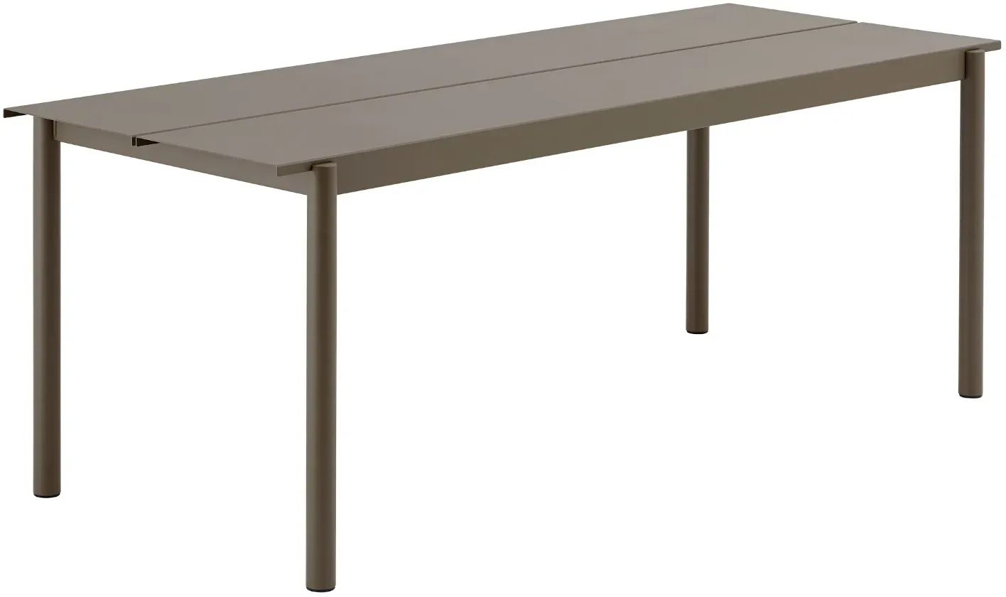 Muuto Linear Steel Gartentisch, 200 x 75 cm, taupe