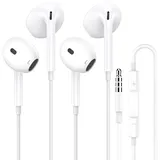 2 Pack In Ear Ohrhörer Kopfhörer,3.5mm Klinke Kopfhörer mit Kabel,HiFi Stereo Headset mit Mikrofon und Lautstärkeregler für iPhone,Samsung Galaxy,Android,Xiaomi,Smartphones,Laptop,MP3 /MP4 Players usw