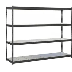 SimonRack Metallregal ohne Schrauben mit Simonforte -Metallschalen 4 Regale. Anthrazitfarbe/Galva 2000x1800x600 mm