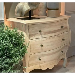 Casa Padrino Luxus Landhausstil Massivholz Kommode mit 3 Schubladen Naturfarben - Handgefertigte Landhausstil Möbel - Luxus Qualität