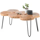 Livetastic Couchtisch, Akazie, Metall, Akazie, massiv, 65x45x100 cm, Wohnzimmer, Wohnzimmertische, Couchtische