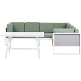 Beliani Castella Loungeset 2-tlg. grau/grün/weiß