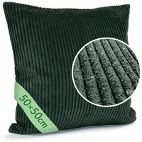 ANRO Kissenbezug Kissenhüllen Kissen Deko-Kissen Zierkissen Zierkissenbezug Kordsamt Dunkelgrün