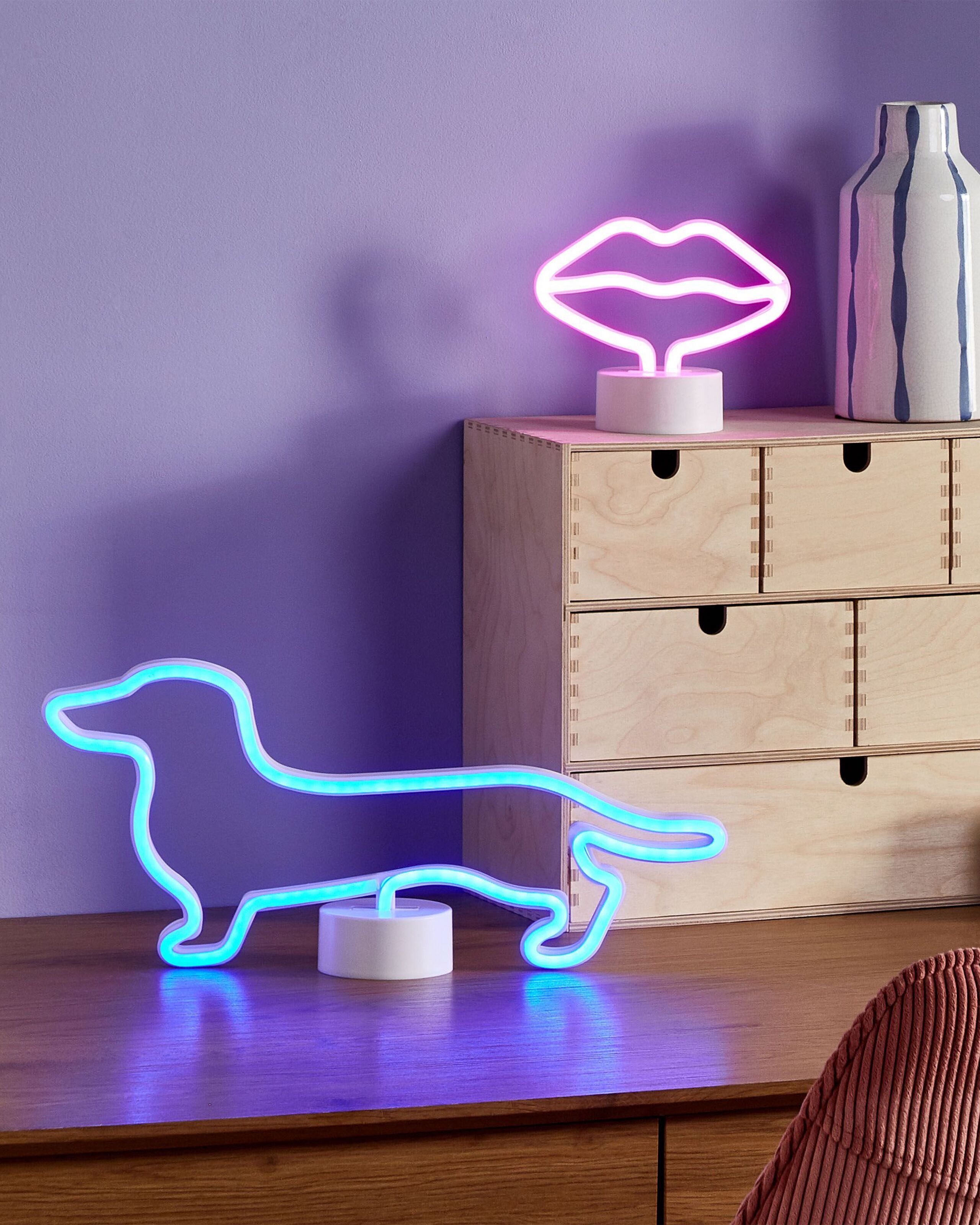 Neonlicht LED Dekofigur blau Hundeform 20 cm FRANCIS