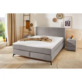 JOB Boxspringbett ALVA, 160 x 200 cm - Webstoffbezug - mit Zierkissen