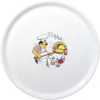 Saturnia Porzellan Pizzateller 33cm mit Verzierung (6 Stück)