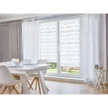 K-HOME Klemmfix Doppelrollo Welle 105 x 200 cm weiß