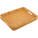 Alipis Gewebte Körbe Für Brot Obst Rattan Serviertablett Aufbewahrungskorb Dekorativer Organizer Für Zuhause
