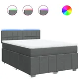 vidaXL Boxspringbett 140 x 200 cm Dunkelgrau