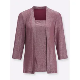 Sieh an! 2-in-1-Shirt in bordeaux-silberfarben | Gr.: 38
