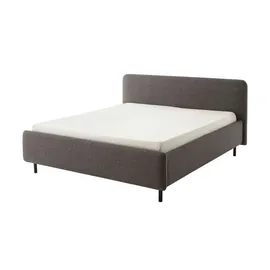 Möbel Kraft Polsterbett in meliertem Webstoff ¦ schwarz ¦ Maße (cm): B: 204 H: 105