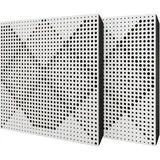 2er-Pack – Akustikpaneel mit Samtstoff und Befestigungsset | 50x50x5cm | Schallabsorption-Diffusion-Reflexion-Schalldämmung | Akustikbehandlung für zu Hause [WILDS - Weiß | Schwarz]