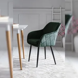 SalesFever Esszimmerstuhl | Samt |tannengrün | 381878