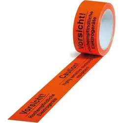Warnklebeband "Empfindliche Elektogeräte" orange