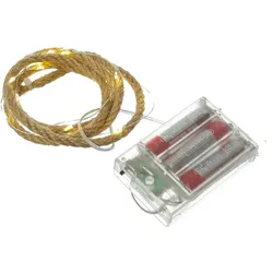 MARELIDA LED Lichterkette Seil Jute maritime Deko Kordel Tau 20LED 1m Timer für Innen